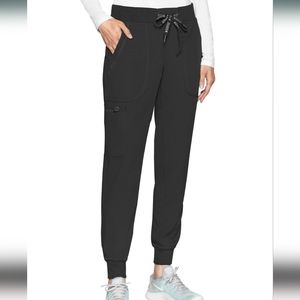 Med couture black jogger scrubs pants large petite
